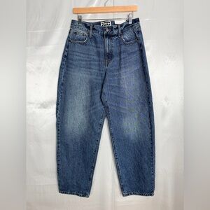 NWT KBB by Kahlana Barrel Leg Jeans High Rise Blue Denim Womens 6